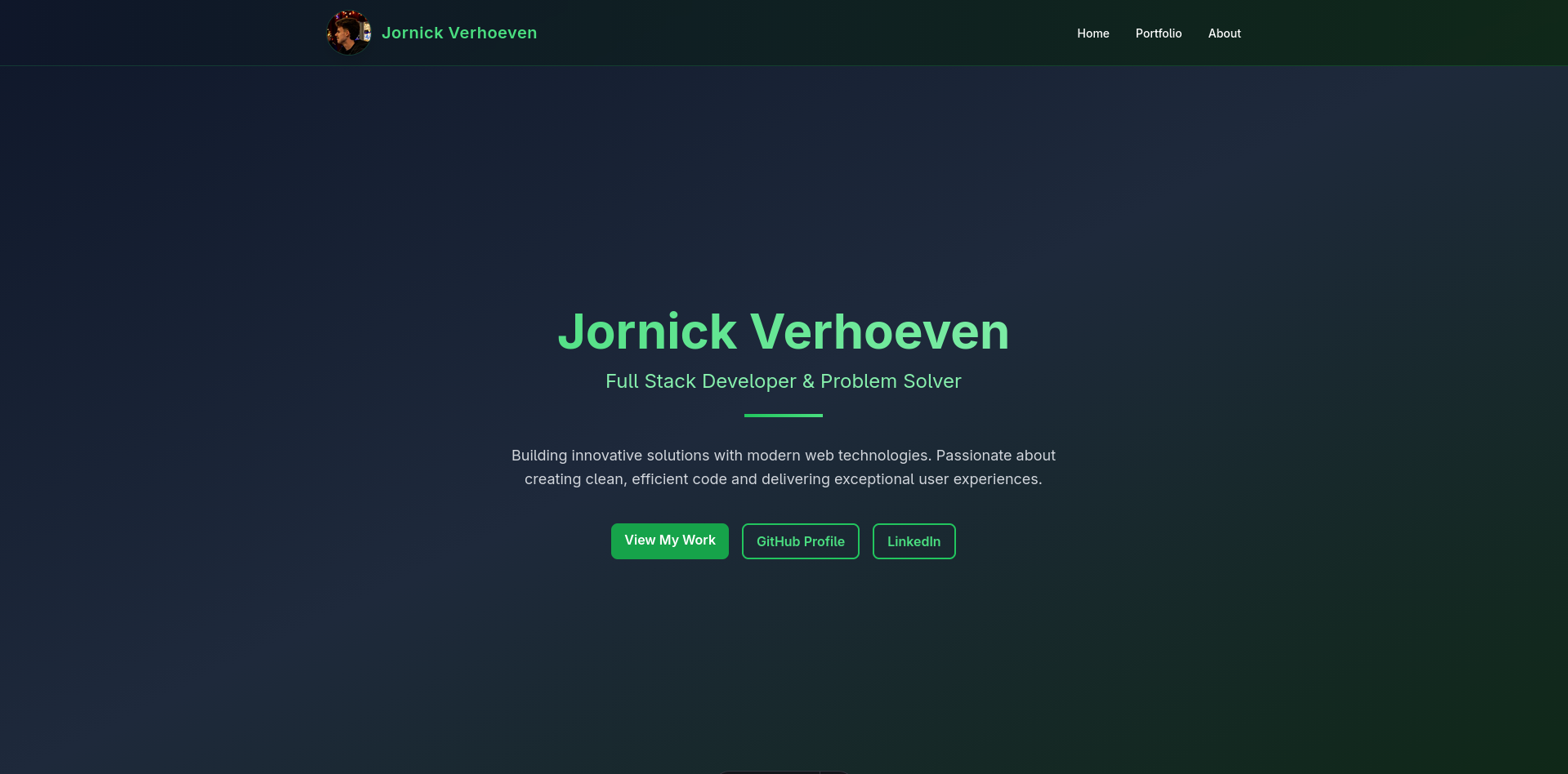Screenshot of Portfolio Website